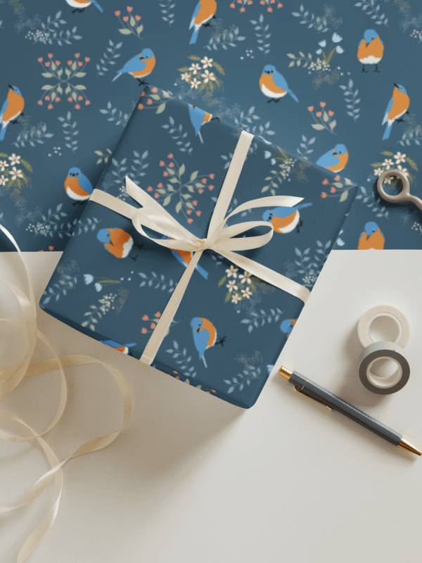 Bluebird Wrapping Paper Set 1 in Blue product image (1)