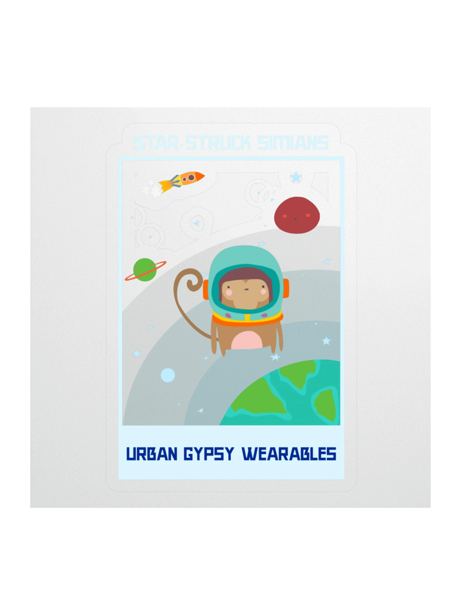 Space Monkey Kiss Cut Sticker product image (1)