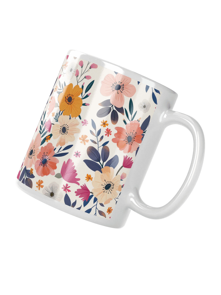 Multicolor Floral White Glossy Ceramic Mug by Treasure Pie product image (4)