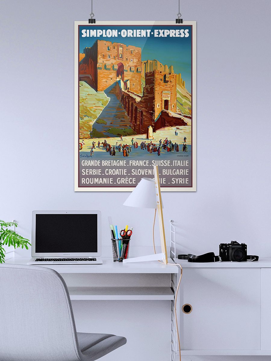 Simplon Orient Express, Aleppo, Syria — retro vintage travel poster, retro travel art, retro travel wall art product image (2)
