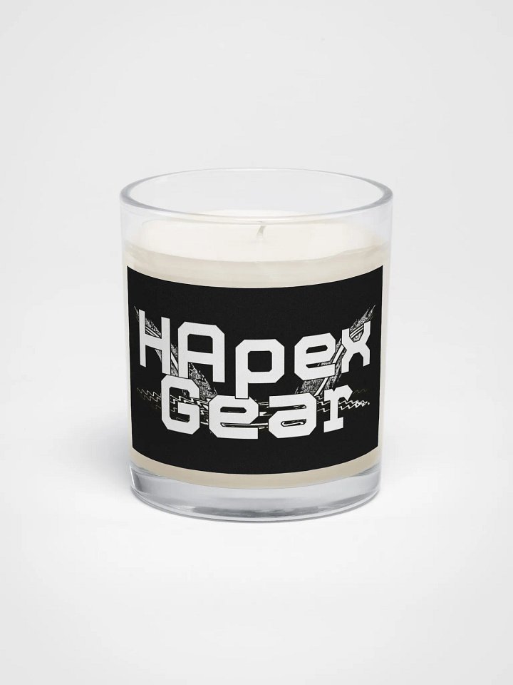 Soy Wax Candle In A Clear Glass Jar - White HApex Gear White Logo product image (1)