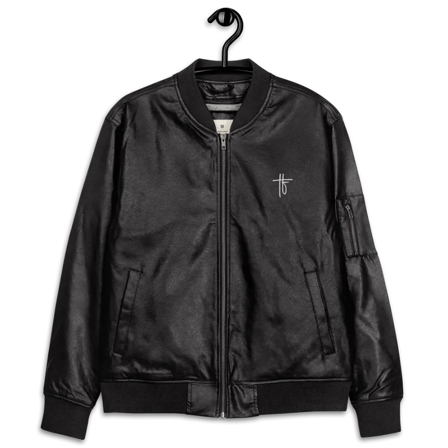 TF Threadfast Apparel Faux Leather Bomber Jacket product image (12)