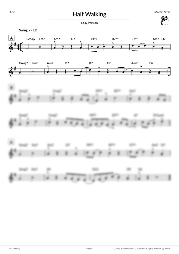 Half Walking - Flute (Exercise 2 Jazz Studies) product image (4)