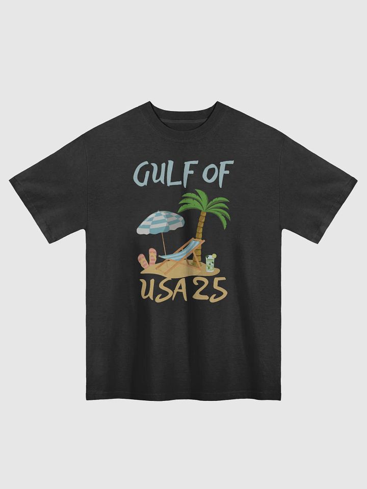 Gulf of USA 25 Beach Scene Oversized Faded T-Shirt product image (1)