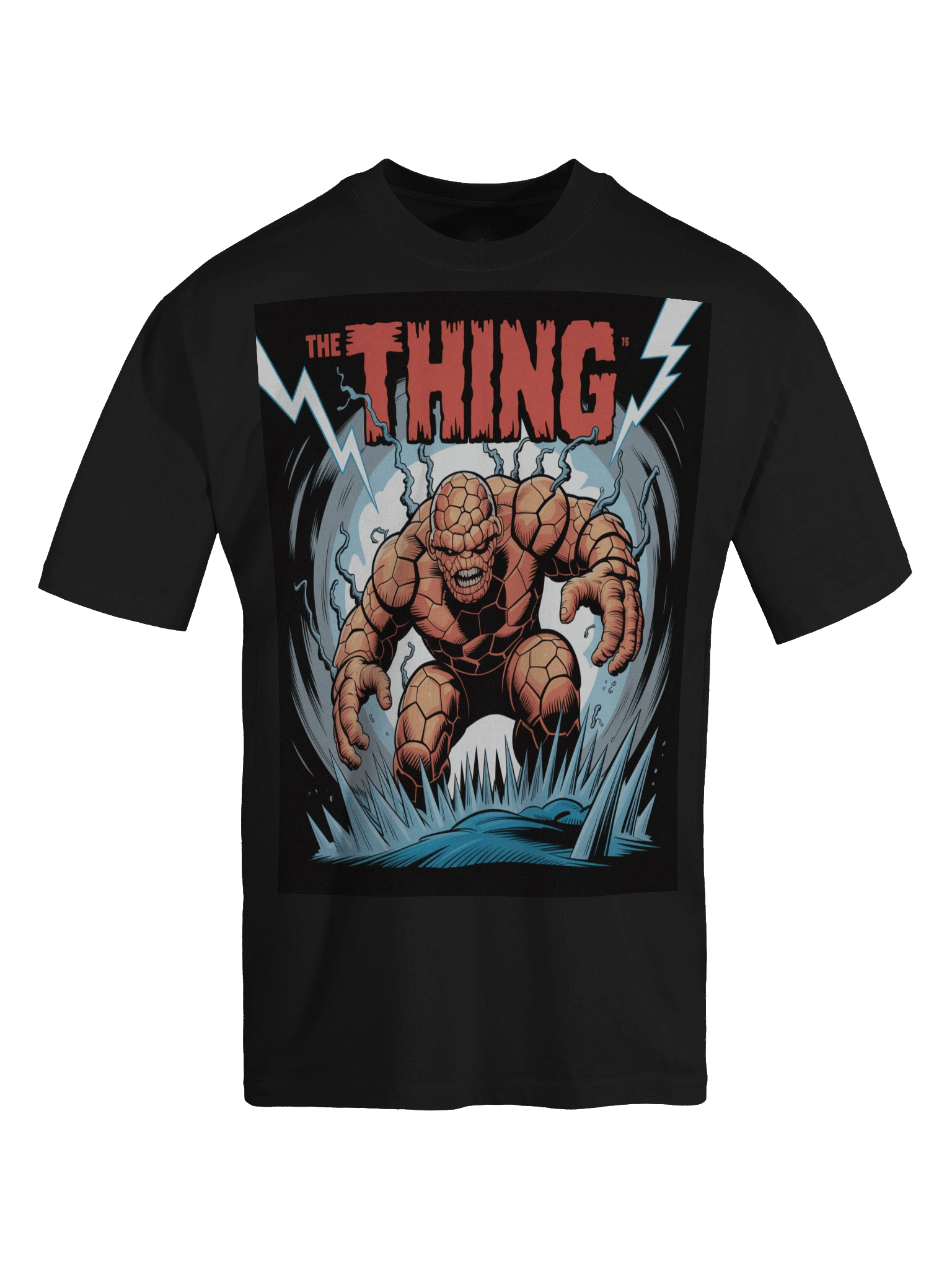 The Thing Thunderclap Oversized Faded T-Shirt – Craggy Storm Sentinel product image (1)