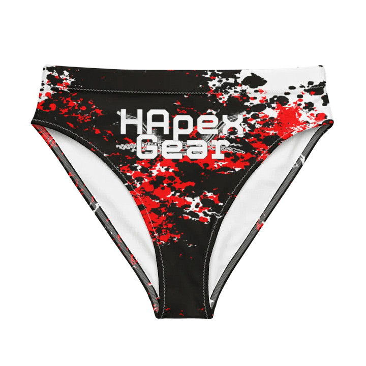Recycled High Waisted Bikini Bottom - White HApex Gear White Logo product image (1)