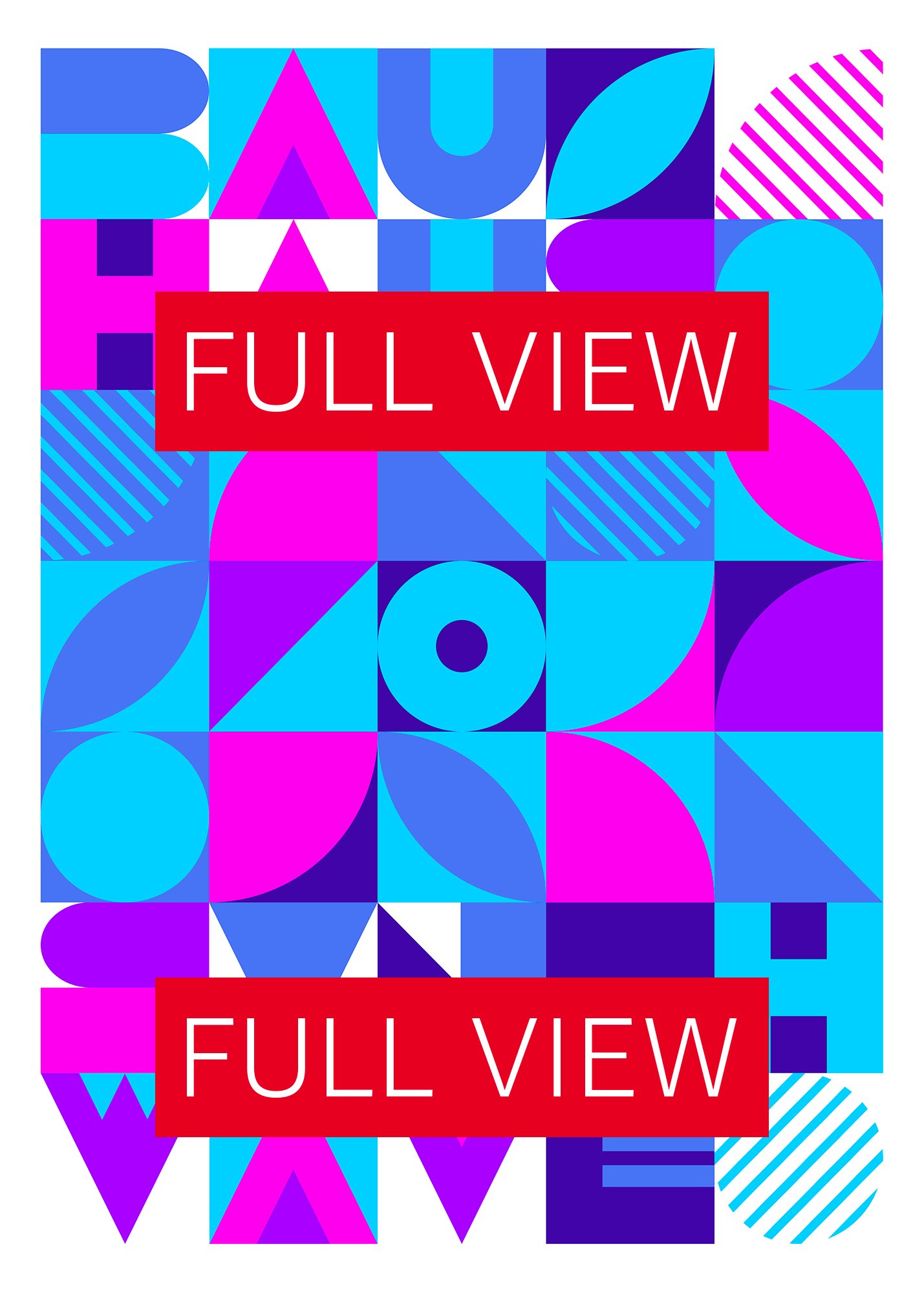 Bauhaus Synthwave #4 poster (pink-blue) — abstract poster, retrowave print, vaporwave geometric art, 1980s print, 1930s wall decor product image (3)