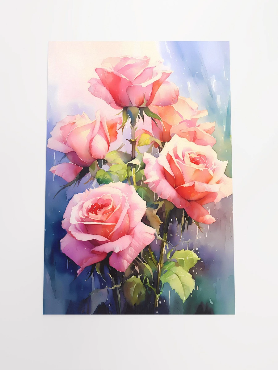 Elegant Watercolor Pink Roses: Romantic Floral Art Matte Poster product image (3)