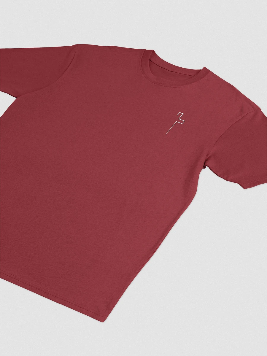 Simple Cross Embroidered Red Heavyweight T-Shirt product image (3)