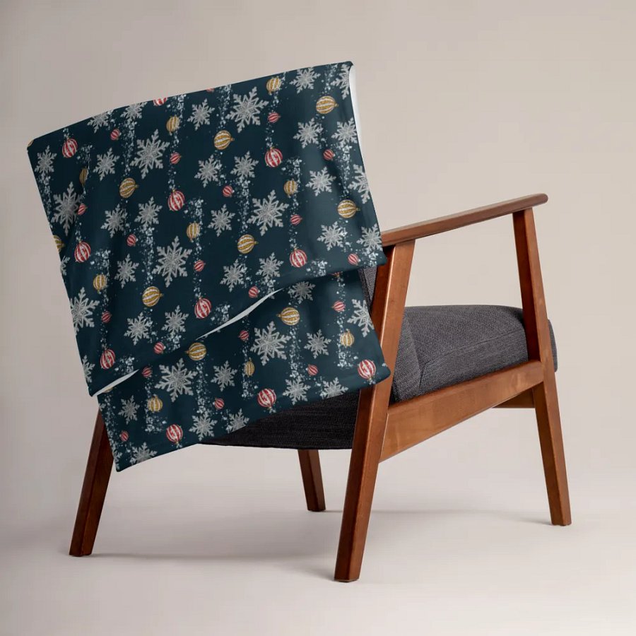 Navy Winter Confetti Blanket product image (3)
