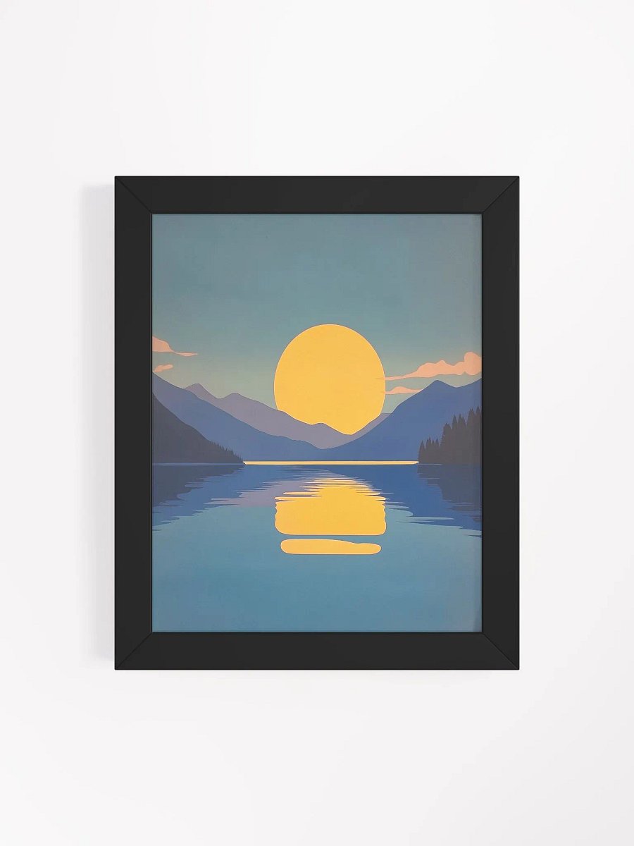 Framed Poster of a Mountain and Lake at Night product image (111)