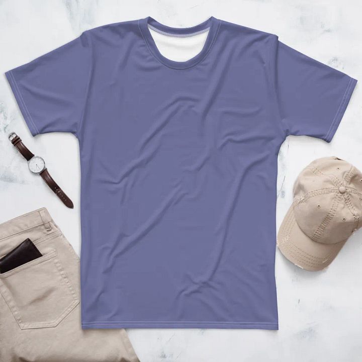Plain Purple Soft Summer Men's Crewneck Polyester Heavyweight Premium T-Shirt by Treasure Pie product image (1)