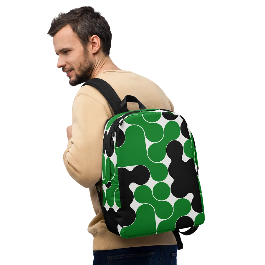 Green & Black Circles All-Over Print Minimalist Backpack product image (19)