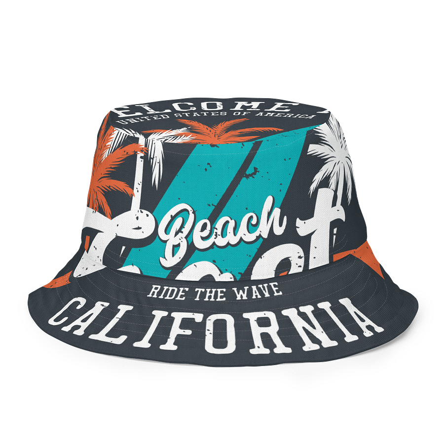 Reversible California Surf Bucket Hat – Bold Beach Style, Double-Sided Print product image (1)