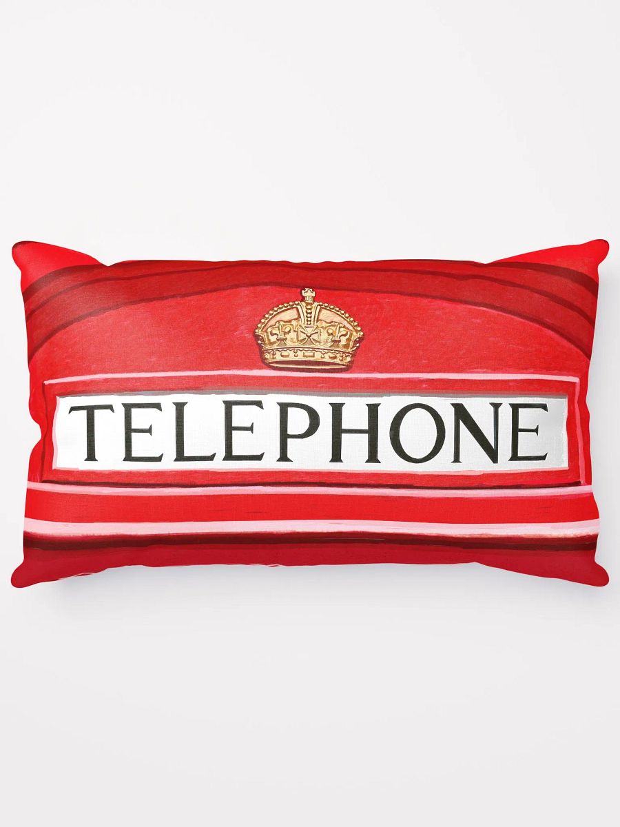 British Phone Booth Sign Throw Pillow product image (1)