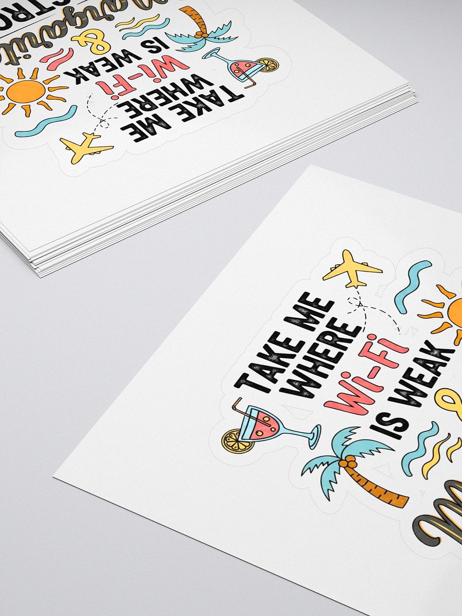 Wi-Fi Weak Margaritas Strong Sticker - Tropical Holiday Decal - Traveller Laptop Sticker product image (4)