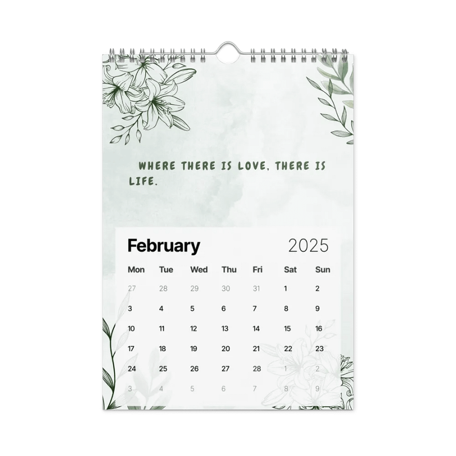 FLORAL INSPIRATIONAL QUOTES WALL CALENDAR 2025 product image (5)