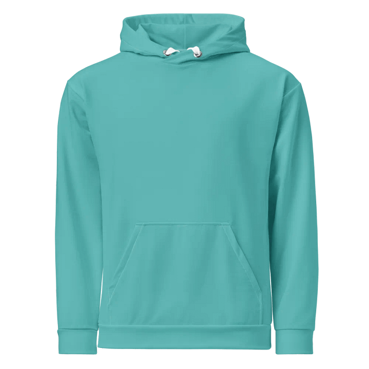 Plain Turquoise Blue True Summer Unisex Recycled Polyester Heavyweight Premium Hoodie by Treasure Pie product image (1)