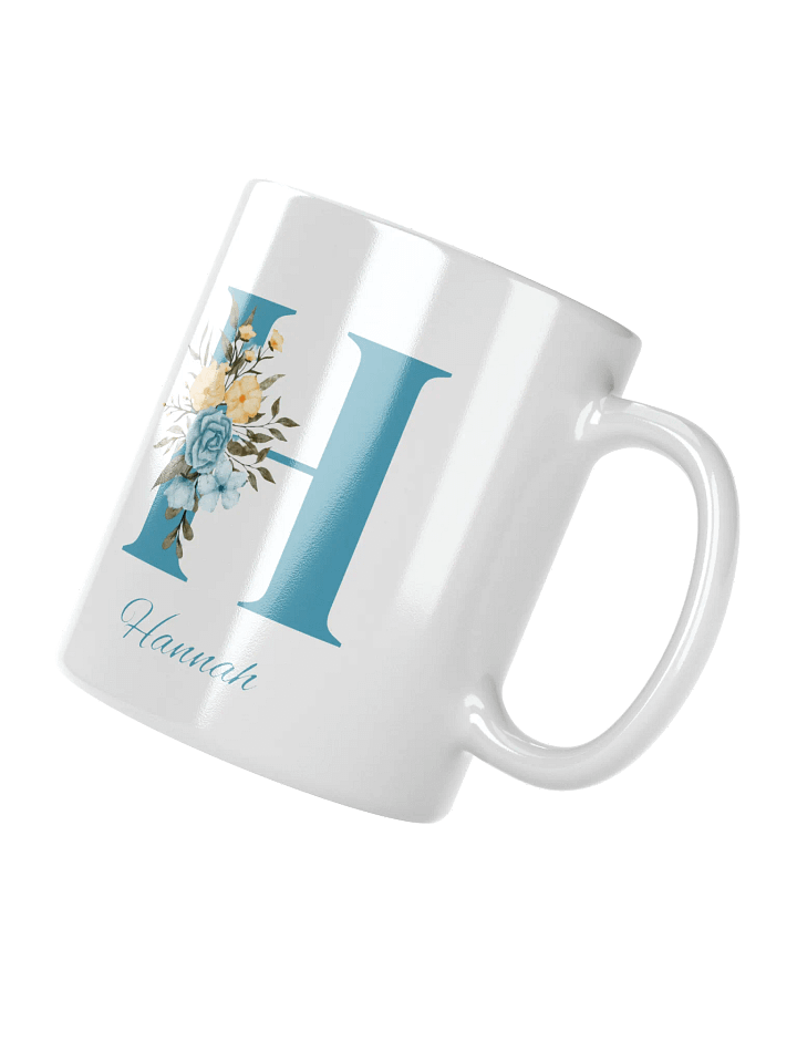 Floral Monogram White Glossy Mug – Personalized Ceramic Gift product image (2)