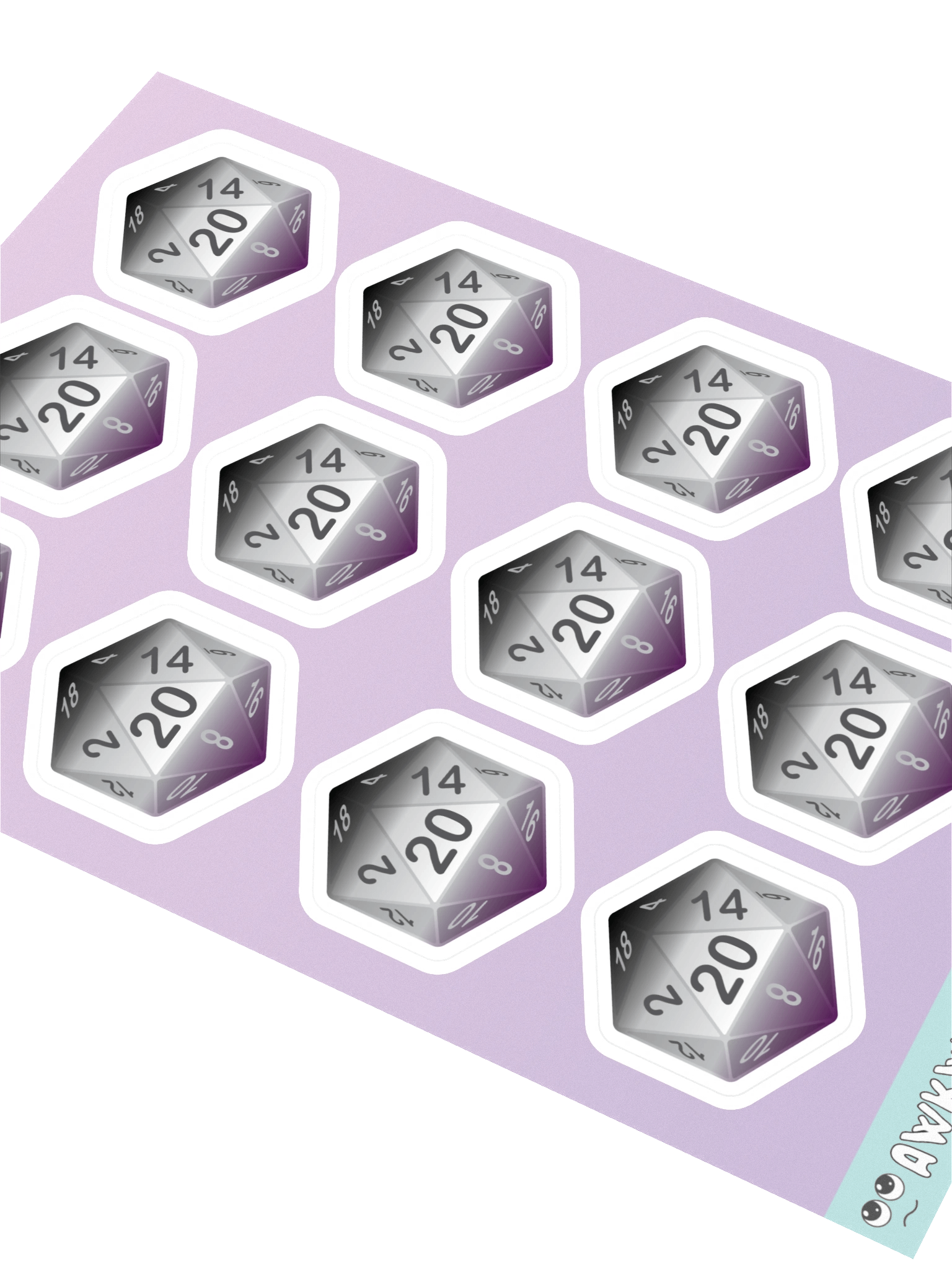Asexual Pride D20 Sticker Sheet product image (2)
