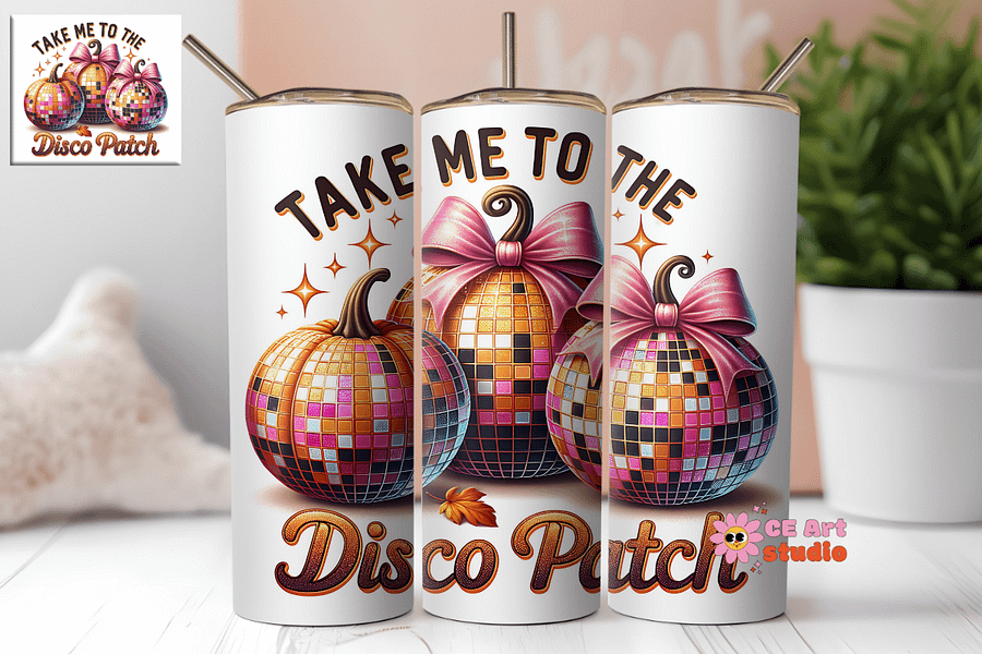 Take Me To The Disco Patch Tumbler Wrap PNG product image (1)