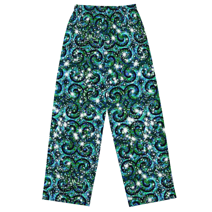 Blue Ice Sparkle Swirl Wideleg Pants product image (1)