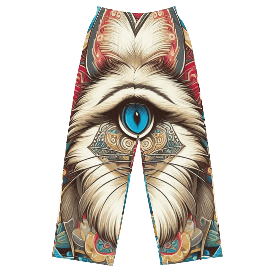 All-Over Print Unisex Wide-Leg Pants | AI Design cat product image (1)