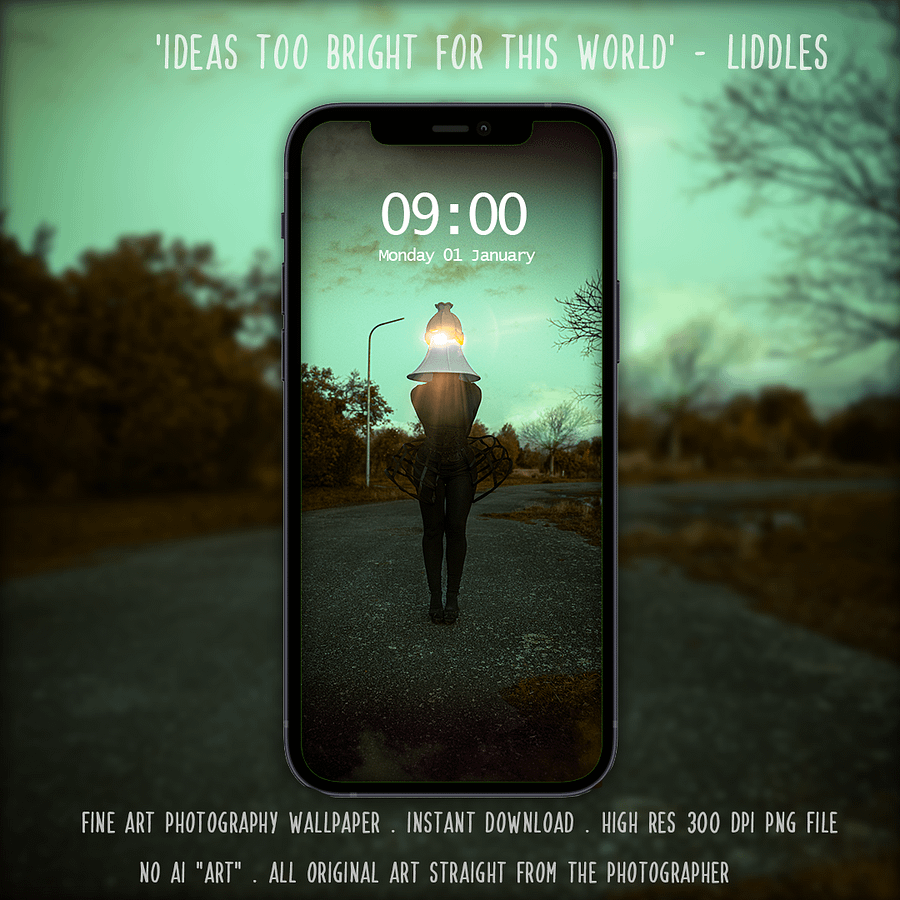Ideas too bright for this world by Liddles phone wallpaper product image (1)