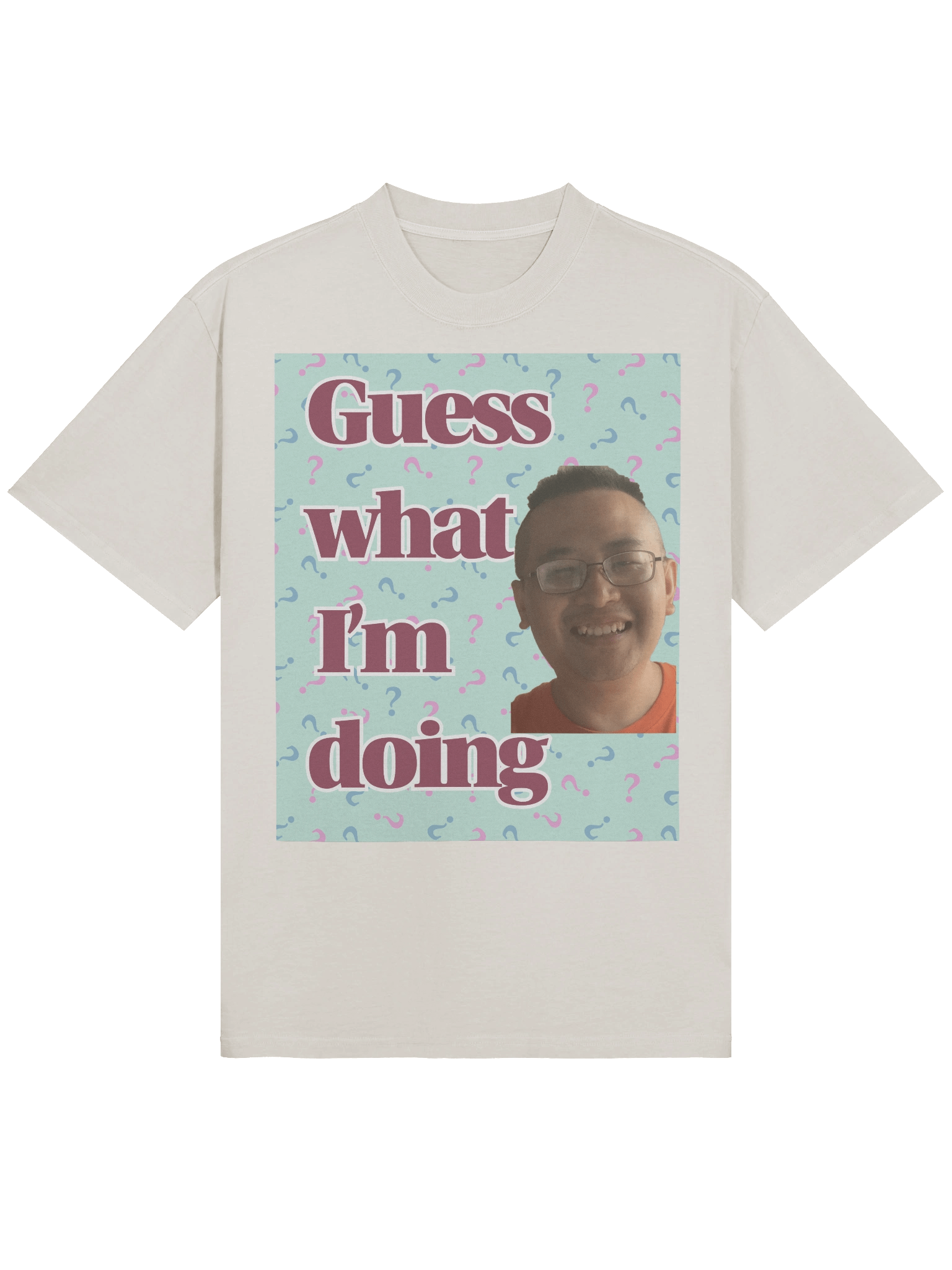 AS Colour Premium Oversized Faded T-Shirt：guess what i'm doing product image (11)