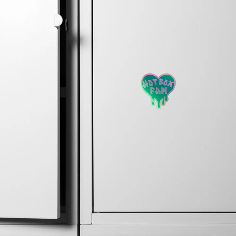 HOT BOX FAM TRANSPARENT SEAFOAM GREEN LOGO STICKER product image (6)