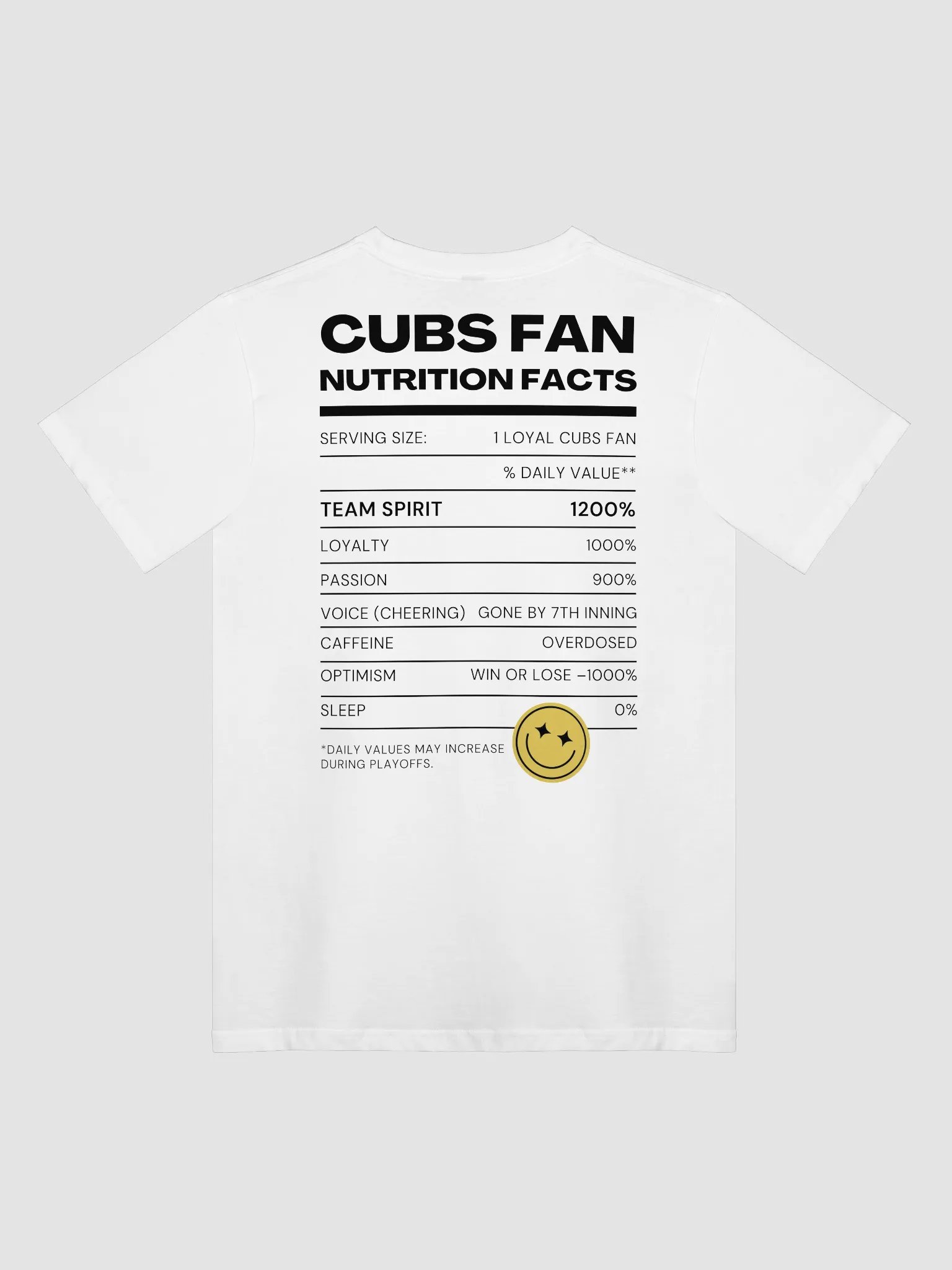 CUBS FAN NUTRITION FACTS product image (2)