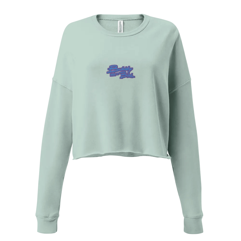 Bubbly and a B*tch (violet bubble design) embroidered fleece crop crew product image (24)
