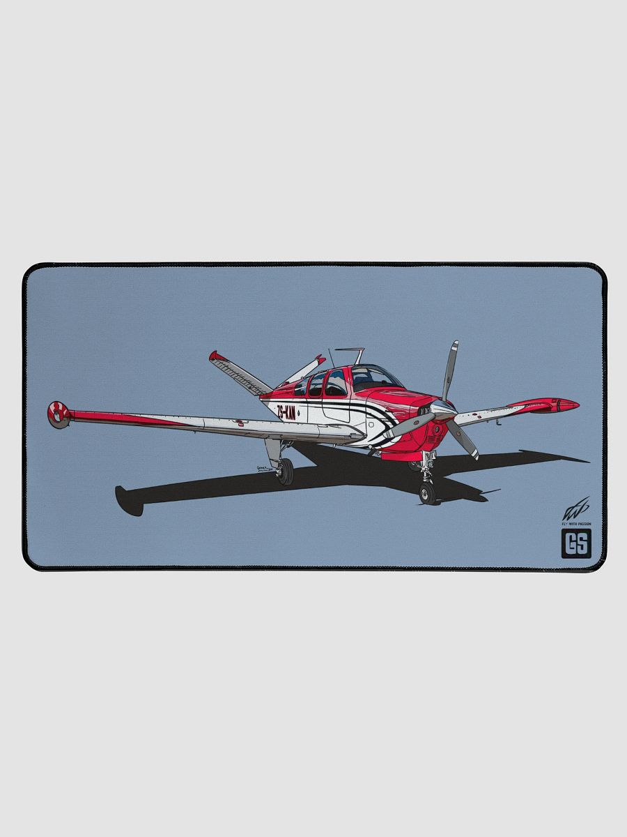 Bonanza V35 Digital Aviation Art Illustration Desk Mat Ideal Pilot Gift with Blue Background product image (4)
