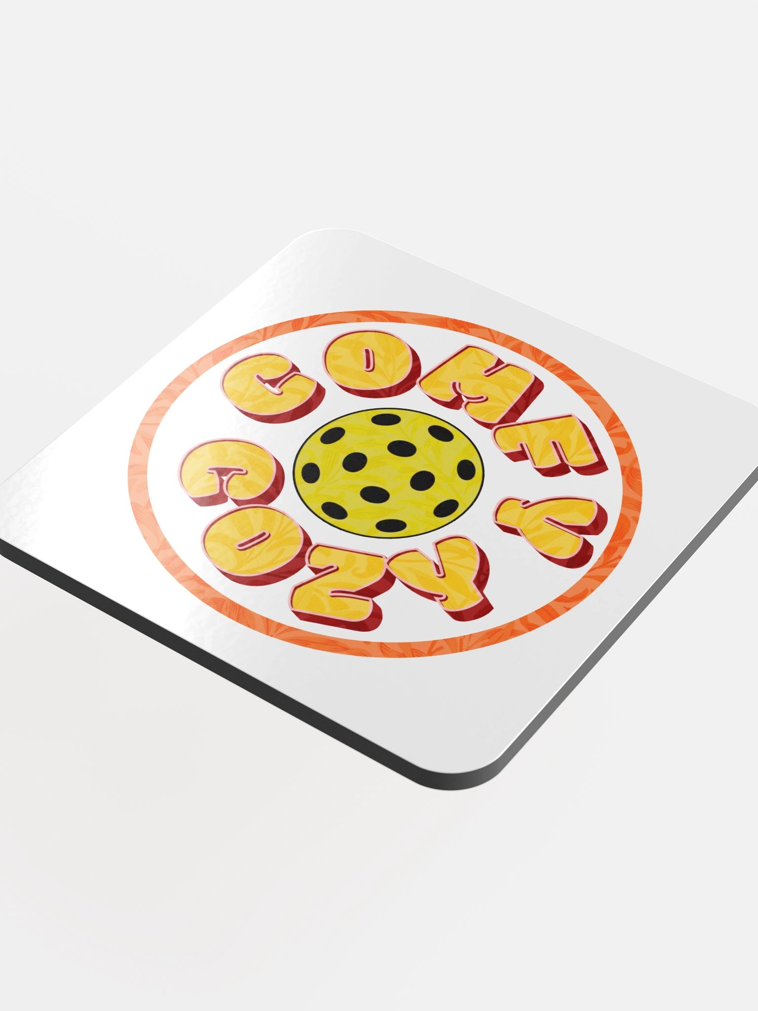 Comfy Cozy Pickleball Circle Funky Glossed Cork Coasters product image (1)
