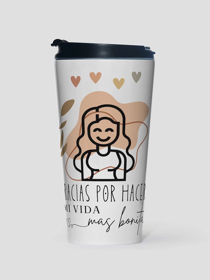 Boho Gracias (Thank you in Spanish) Design steel travel mug product image (1)
