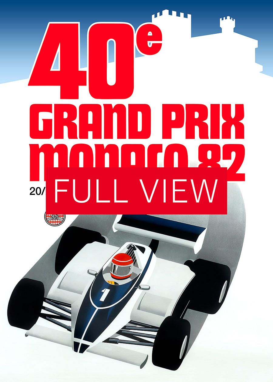 Monaco Vintage F1 Grand Prix, 1982 poster — Vintage Formula 1 poster, Monaco Grand Prix poster, retro travel poster product image (3)