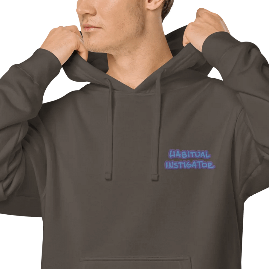 Habitual Instigator (L.C. violet design) embroidered pigment hoodie product image (7)