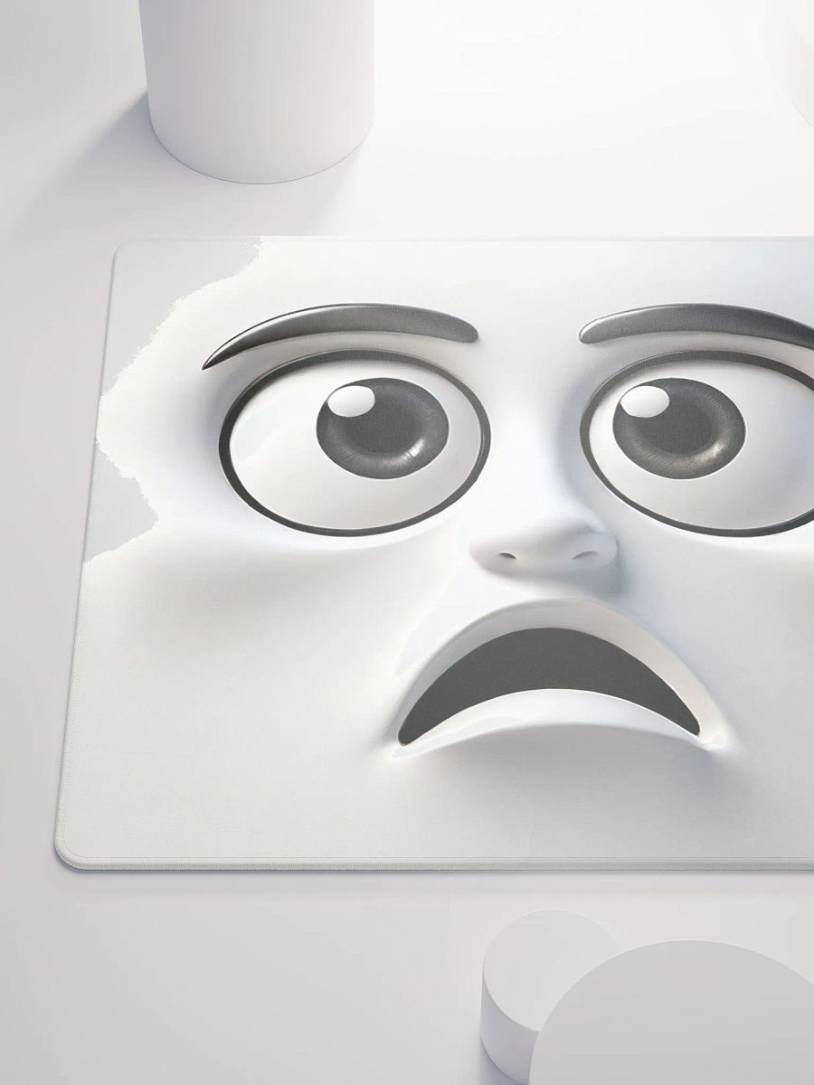 Whimsical Surprise Face Premium Mouse Pad: Infuse Your Workspace with Fun! product image (6)