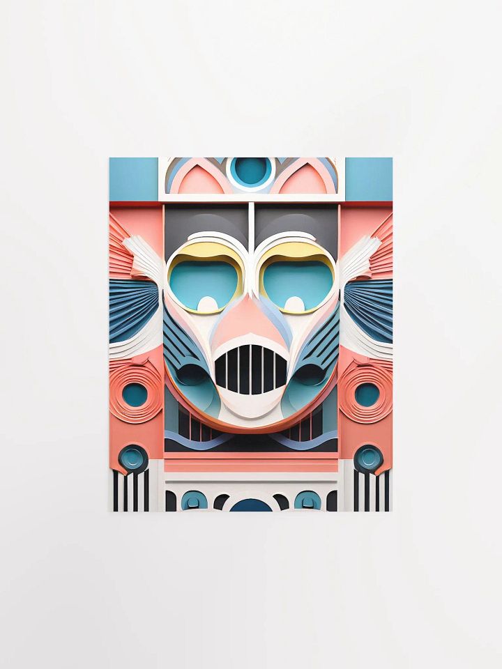 Pastel Robot Mask - Poster - Small and Standard Sizes - 8x10-11x14-12x16-16x20 Inches product image (2)