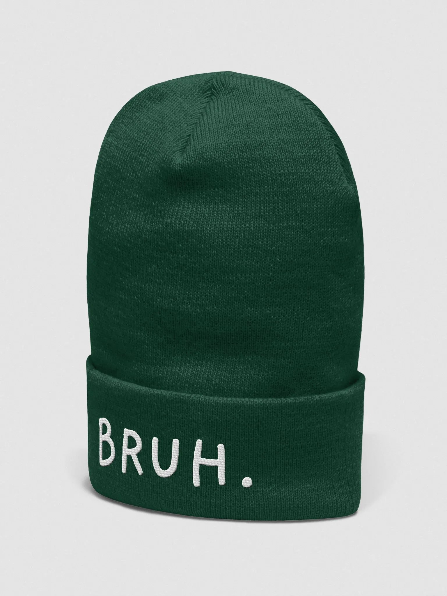 bruh cuffed beanie - white font product image (37)