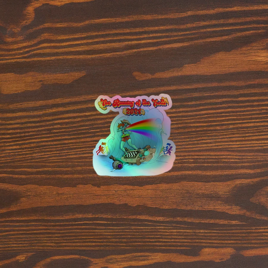 Running of the Trolls Rainbow Holographic Sticker product image (3)