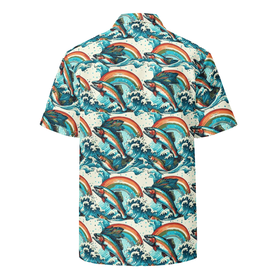 Hawaiian Style Shirt, Button Up, Unisex, Rainbows and Fish product image (3)