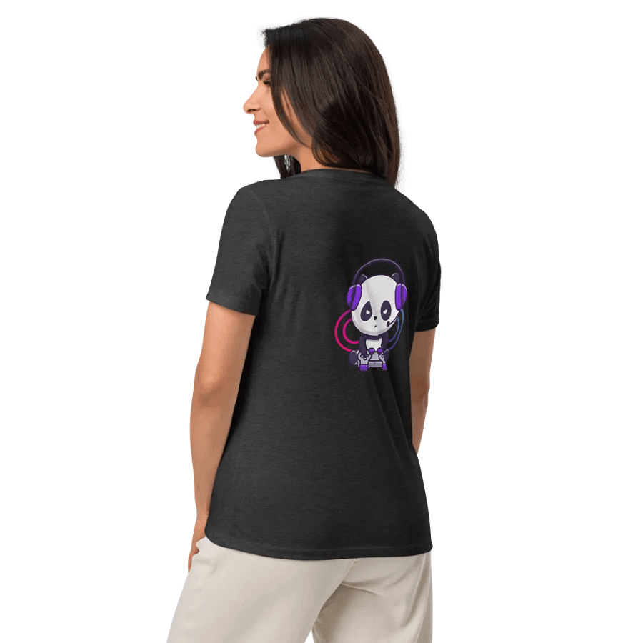 Roro Panda Bella+Canvas Women's Relaxed V-Neck T-Shirt product image (47)