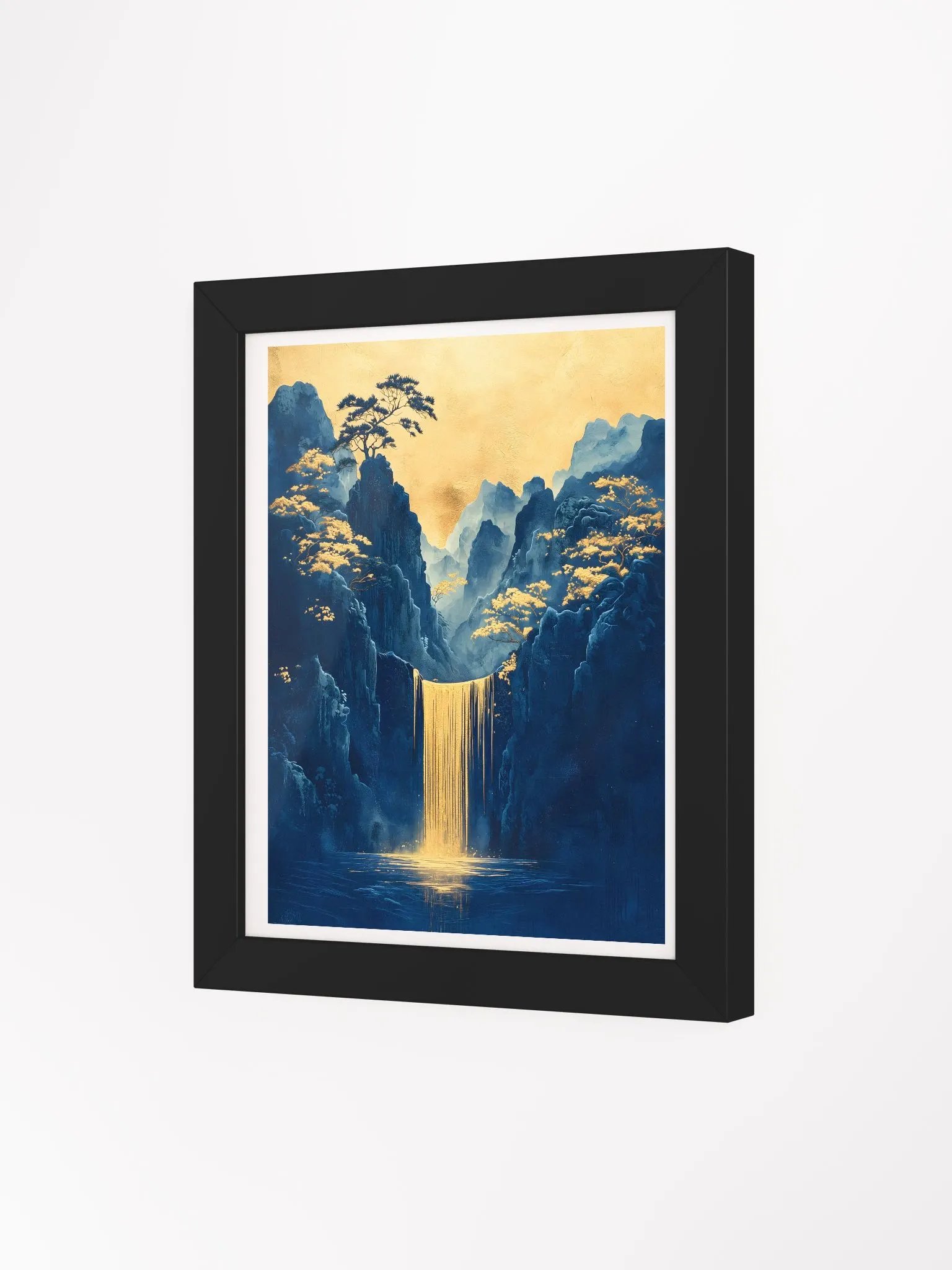 Golden Cascade of Serenity Framed Poster Art product image (3)