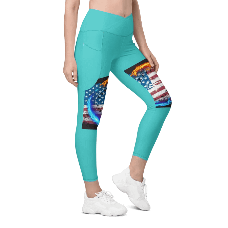 Leggings w pockets dark turquoise product image (4)