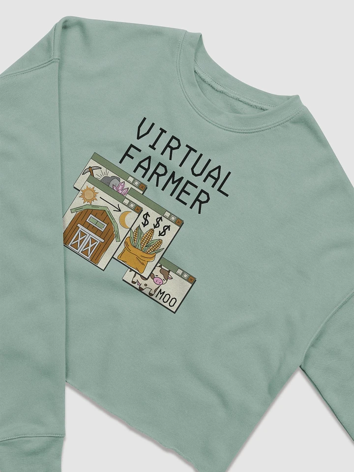 Virtual Farmer Cropped Sweatshirt - Black Text product image (9)