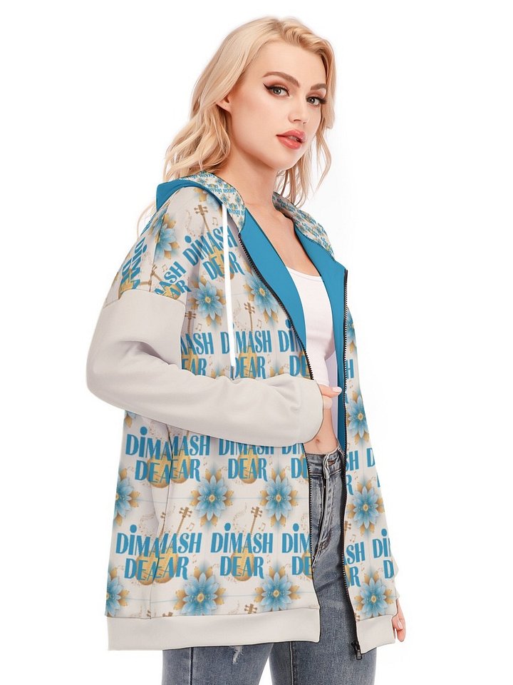 Singer From Kazakhstan All Over Printed Zipper Hoodie product image (2)