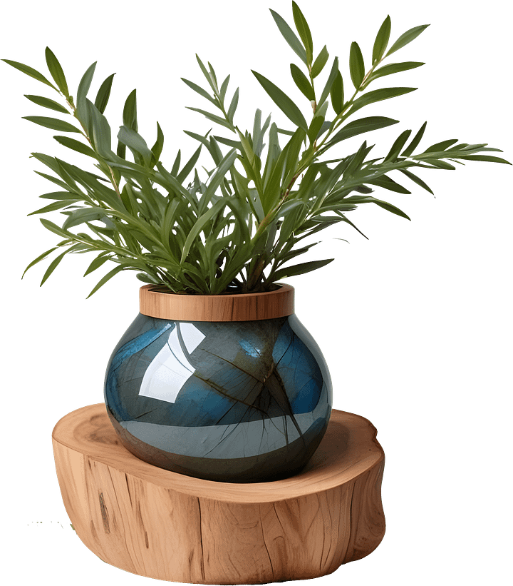 Celestial Grace – Boho Chic wood Vase PNG product image (1)