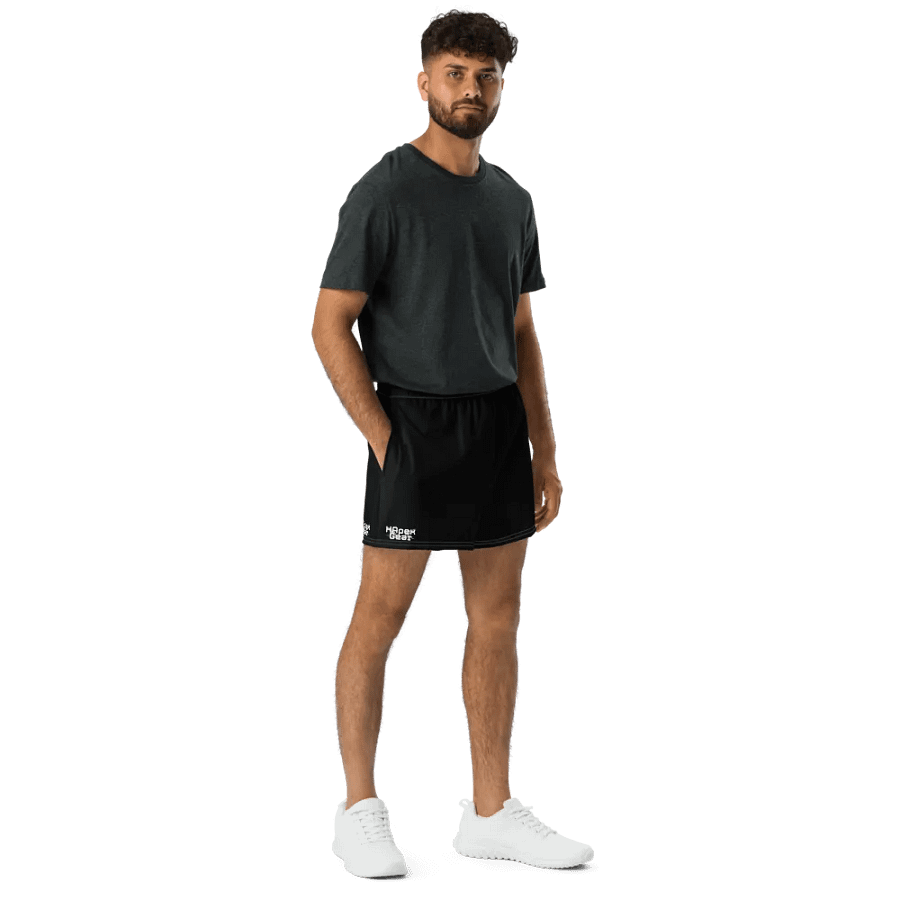 Unisex Athletic Shorts - Black - White HApex Gear White Logo product image (8)