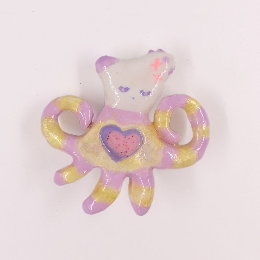 Clay - Purple & Yellow Striped Octopus product image (1)